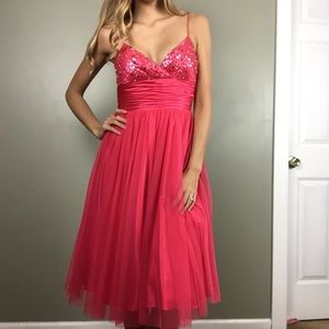 Pink tulle skirt prom dance mid length dress small